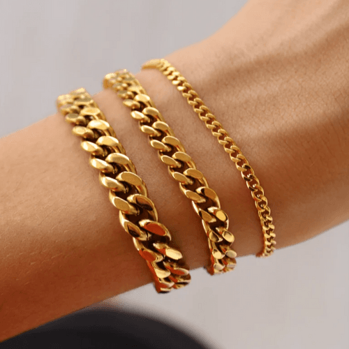 18KT Gold Plated Cuban Chain Bracelet