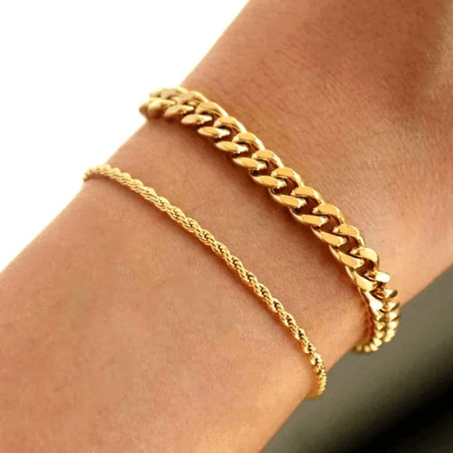 18KT Gold Plated Cuban Chain Bracelet