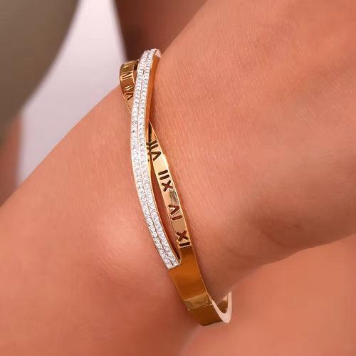 18KT Gold Plated Roman CZ Bracelet