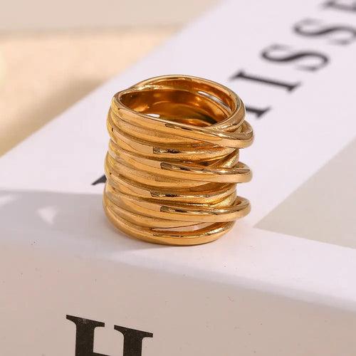 18KT Gold Plated Multilayer Ring