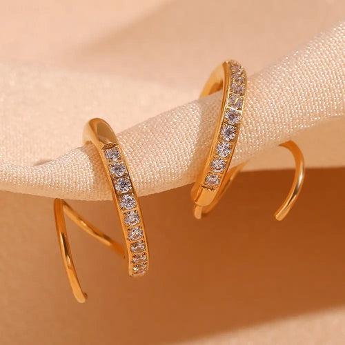 18KT Gold Plated Nora 2 in 1 CZ Huggies