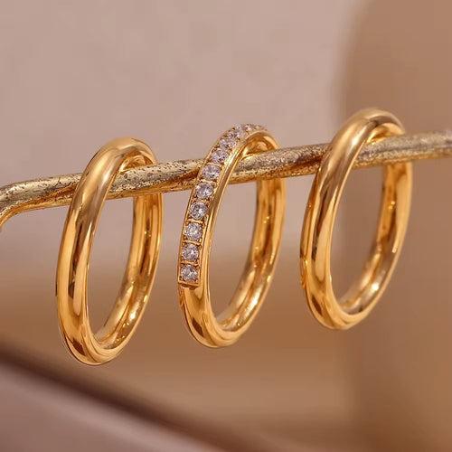 18KT Gold Plated Stackable Ring Set (Set of 3pcs)