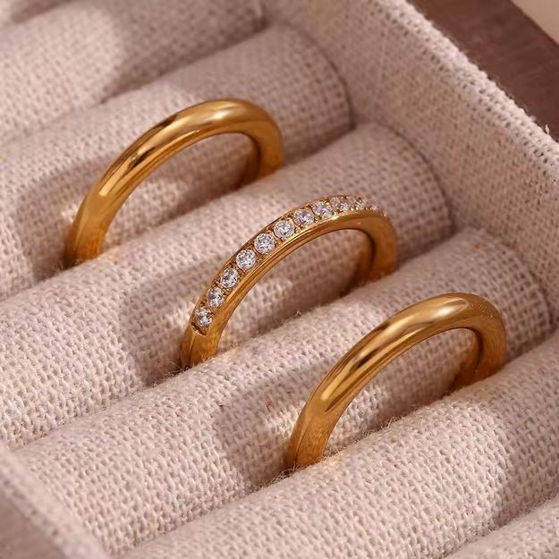 18KT Gold Plated Stackable Ring Set (Set of 3pcs)