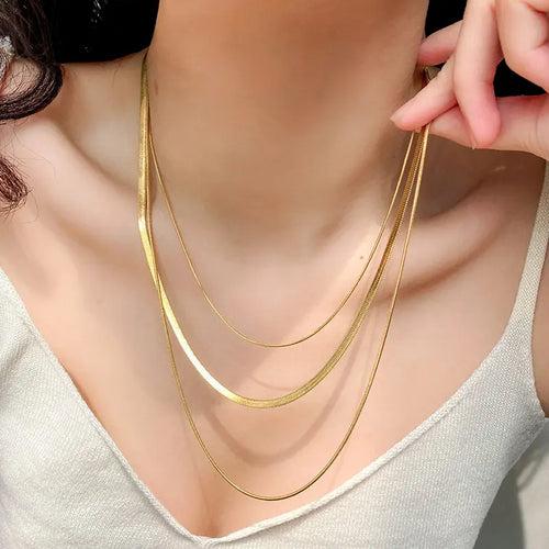 18KT Gold Plated Tri Layered Silk Chain