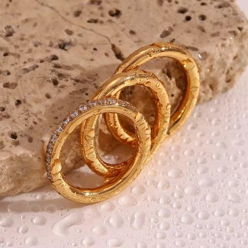 18KT Gold Plated Stackable Ring Set (Set of 3pcs)