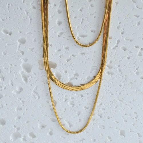 18KT Gold Plated Tri Layered Silk Chain