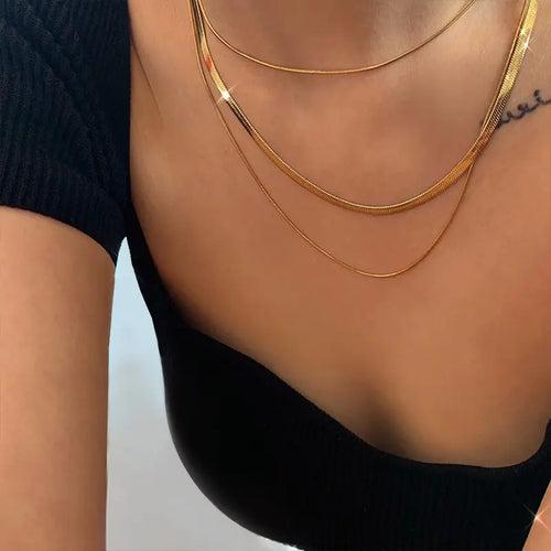 18KT Gold Plated Tri Layered Silk Chain