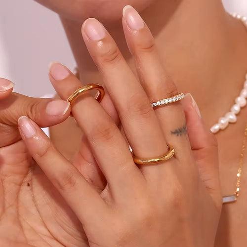 18KT Gold Plated Stackable Ring Set (Set of 3pcs)