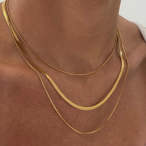 18KT Gold Plated Tri Layered Silk Chain