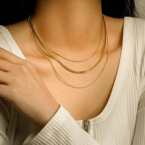 18KT Gold Plated Tri Layered Silk Chain