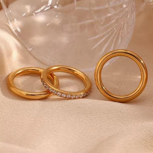 18KT Gold Plated Stackable Ring Set (Set of 3pcs)