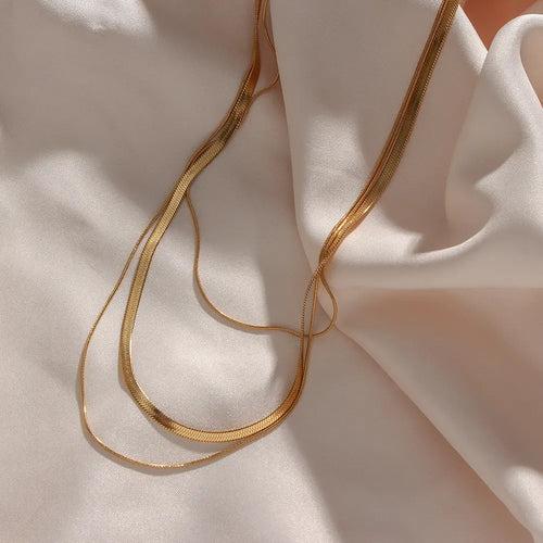 18KT Gold Plated Tri Layered Silk Chain