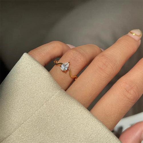 18KT Gold Plated Rhea CZ Ring