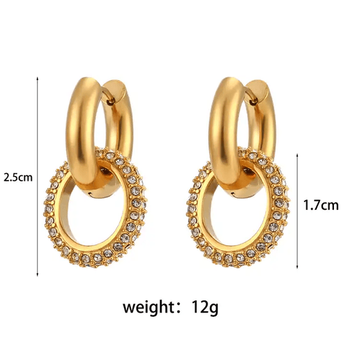 18KT Gold Plated Maria CZ Hoop Earrings