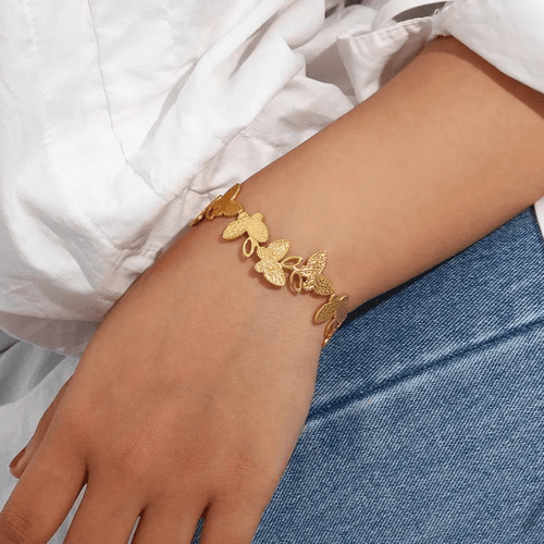 18KT Gold Plated Butterfly Cuff Bracelet