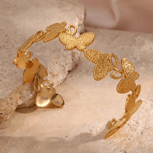 18KT Gold Plated Butterfly Cuff Bracelet