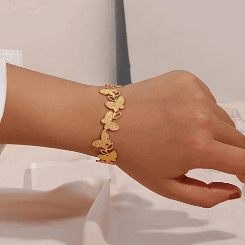 18KT Gold Plated Butterfly Cuff Bracelet