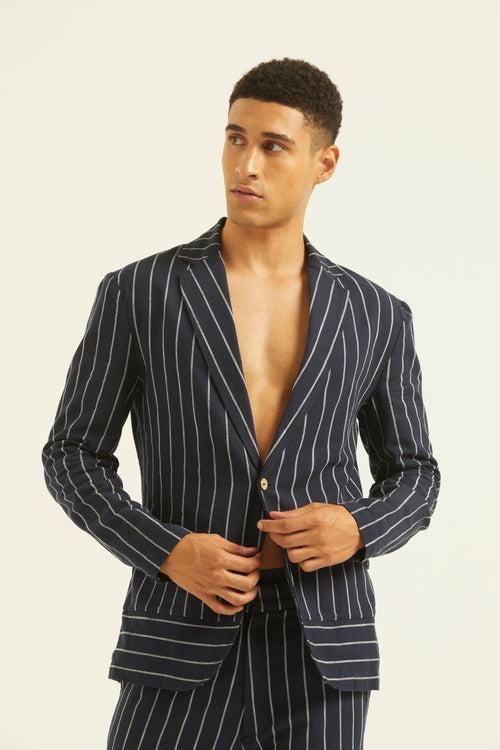 Blue/White Stripe Suit