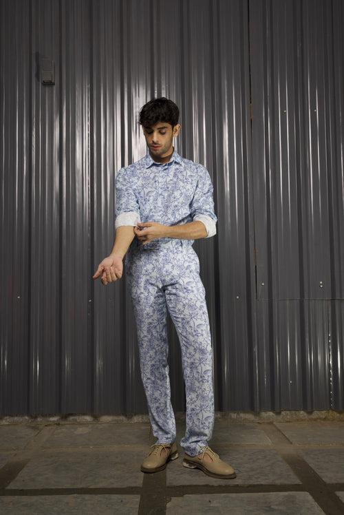 Tonal Blue Printed Set