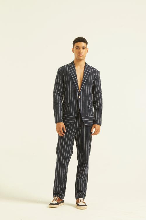 Blue/White Stripe Suit