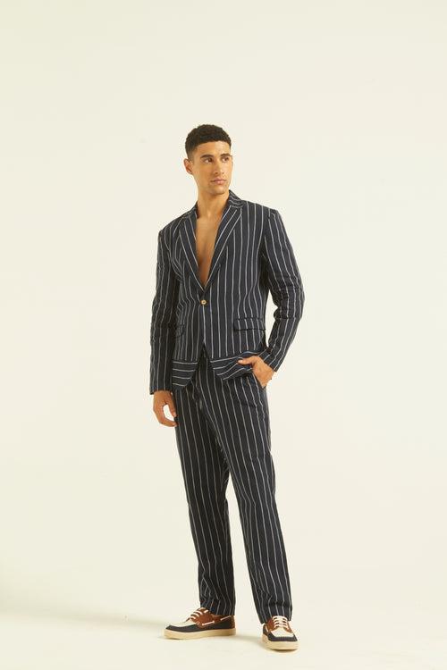 Blue/White Stripe Suit