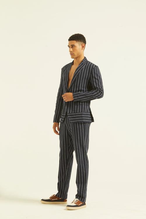 Blue/White Stripe Suit