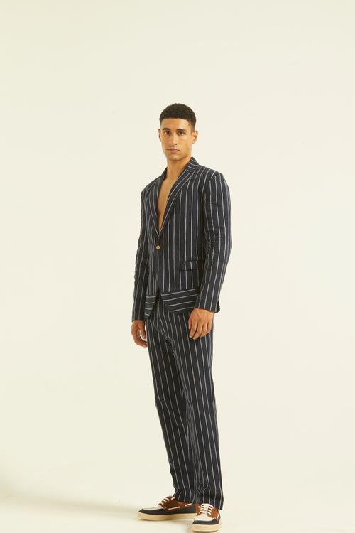 Blue/White Stripe Suit