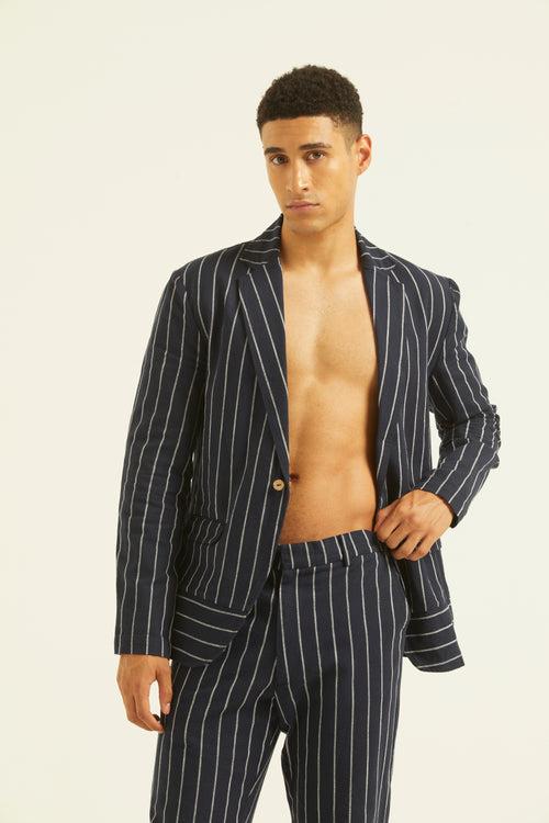 Blue/White Stripe Suit