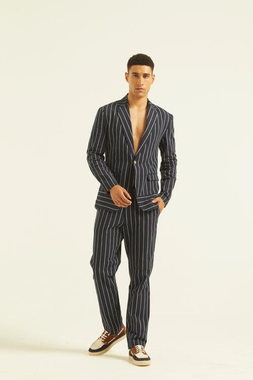 Blue/White Stripe Suit