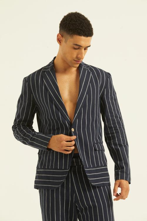 Blue/White Stripe Suit