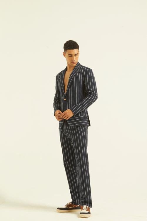 Blue/White Stripe Suit