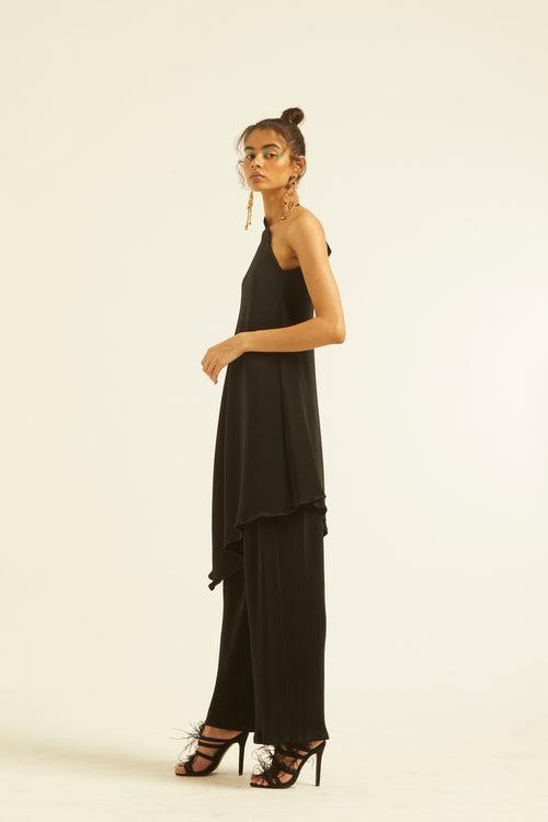 One-Shouldered Pleat Set