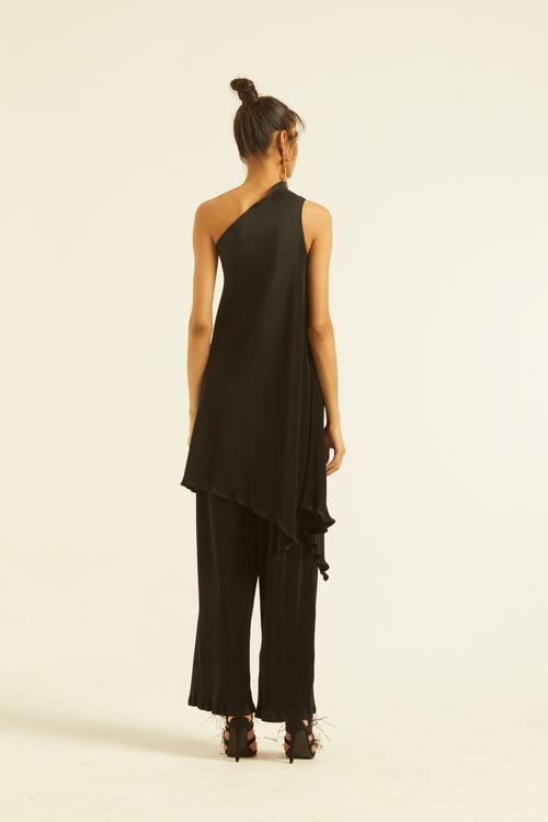 One-Shouldered Pleat Set