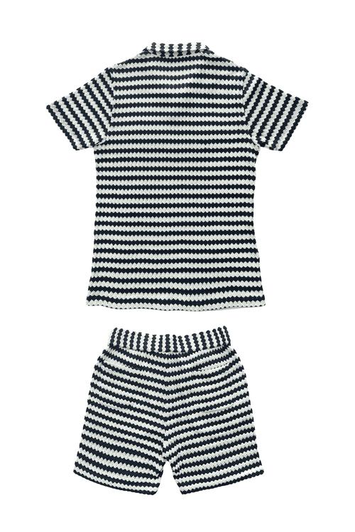 Stripe Knit Shorts Set