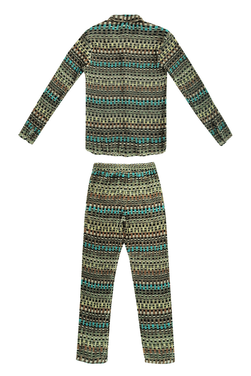 Geo Pleat Pant Set