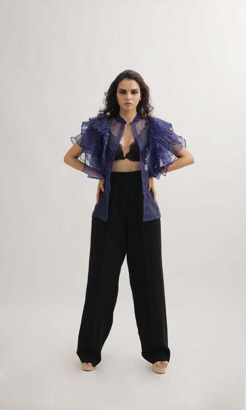 MONDAY BLUES ORGANZA THROW JACKET