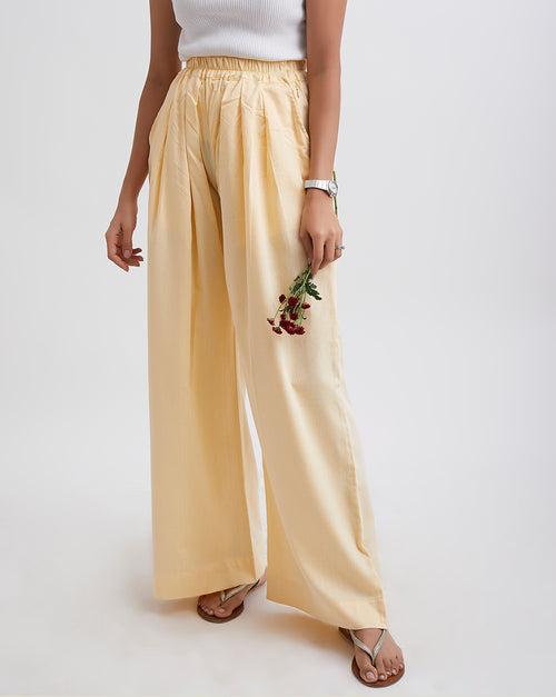 Daylilly Lemon Yellow Elasticated Pants