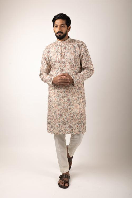 Gatsby Essential Printed Kurta (beige)