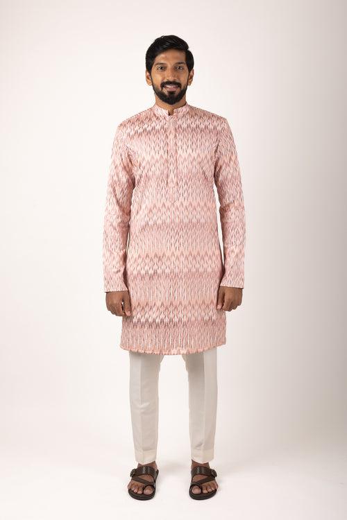 Gatsby Essential Ikat Kurta (blush pink)