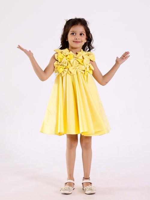 Janya's Closet: Twirly Yellow Bows Dress