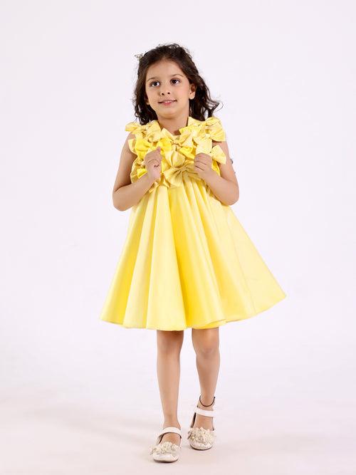 Janya's Closet: Twirly Yellow Bows Dress