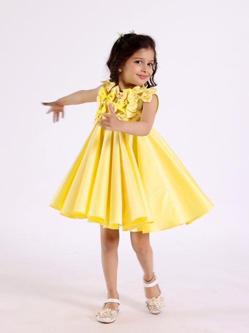 Janya's Closet: Twirly Yellow Bows Dress