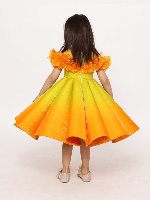 JANYAS CLOSET Sunset Ombre Off Shoulder Dress