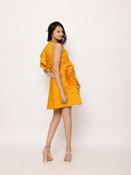 Janyas Closet: Yellow Teen Ruffle Pop On Party  Dress