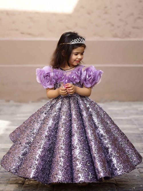 Purple Twilight Princess Gown With hair accessory