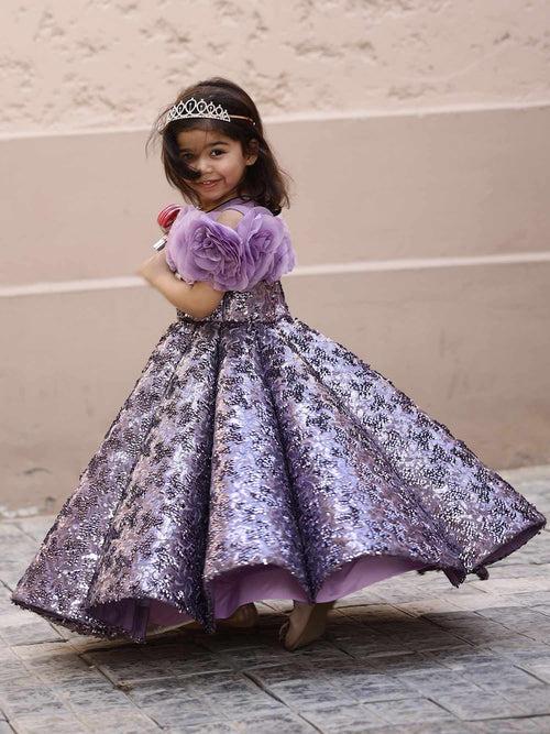 Purple Twilight Princess Gown With hair accessory