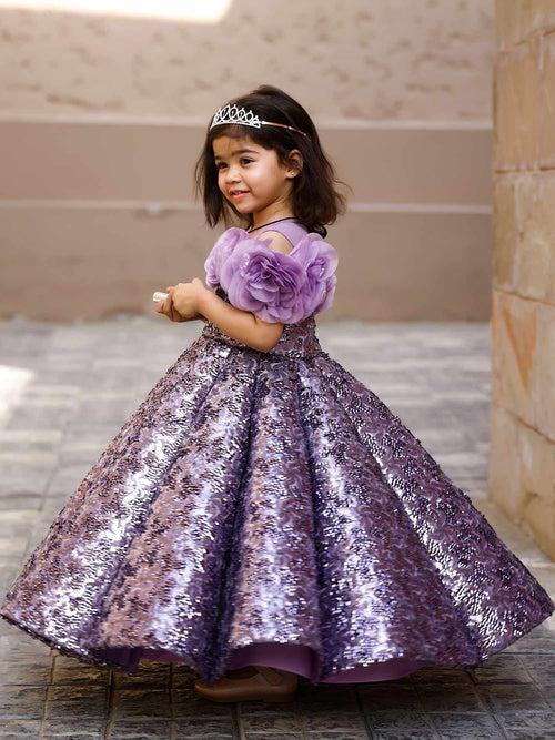 Purple Twilight Princess Gown With hair accessory