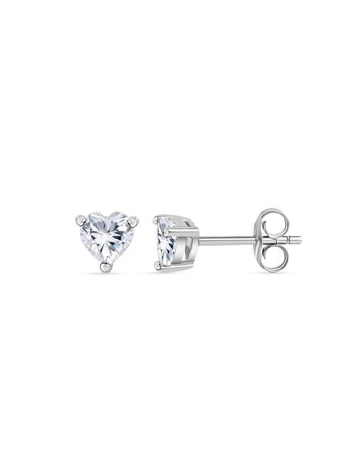 0.5 Carat American Diamond Heart Studs In 925 Silver