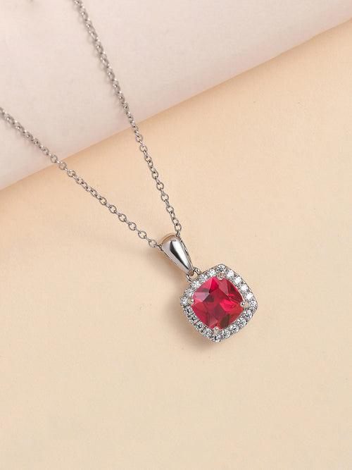 Maya Cushion Cut Ruby Necklace