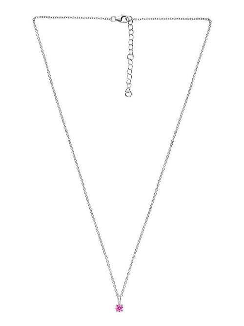 0.50 Carat Pink Cz Necklace In Pure 925 Sterling Silver For Women